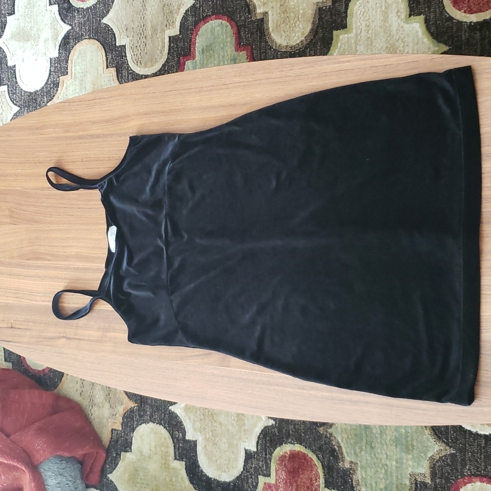 Black velvet mini dress